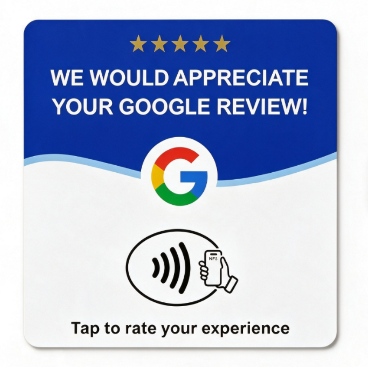 Support de table en acrylique 12 cm pour carte de commentaires Google, compatible NFC213 13,56 MHz, Tap to Review QR